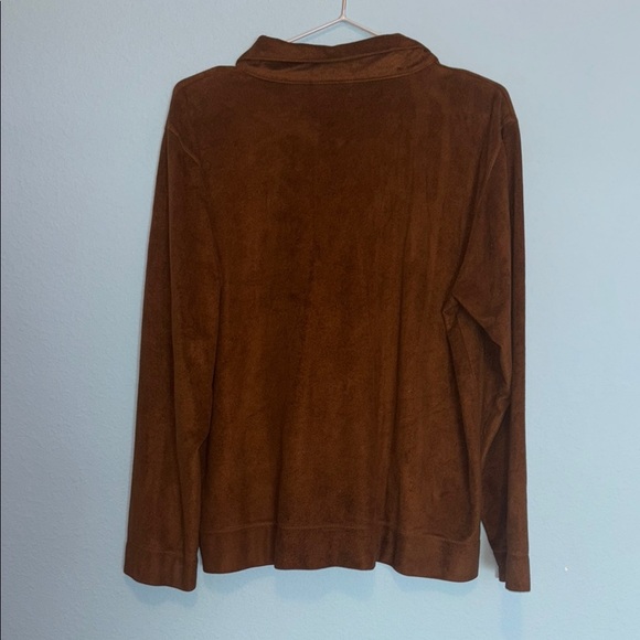 Vintage Liz Claiborne Lace-Up Top Brown Suede Look Y2K Style Size [X] - Picture 5 of 8